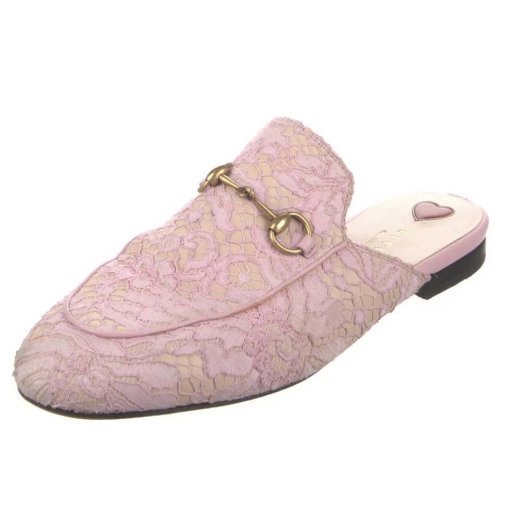 Gucci Princetown Slides Pink Lace